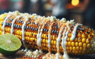 Elote asado con mayonesa y queso