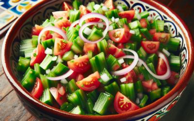 Ensalada de nopales con jitomate y cebolla