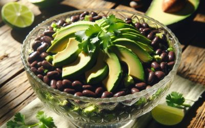 Ensalada de frijoles negros con aguacate