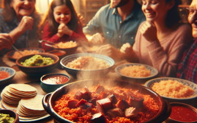 Arroz rojo con carne de cerdo: un plato familiar