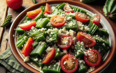 Ensalada de nopales con jitomate y queso