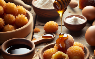 Buñuelos de viento con miel de piloncillo