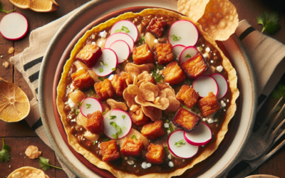 Sopes de chicharrón prensado con frijoles