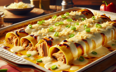 Enchiladas de cerdo con crema y queso