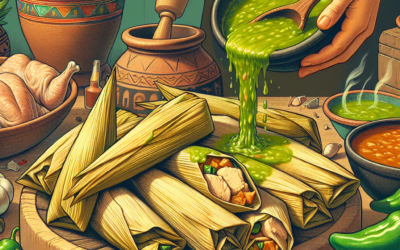 Tamales de pollo con salsa verde