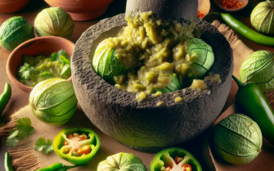 Salsa de molcajete con tomate verde