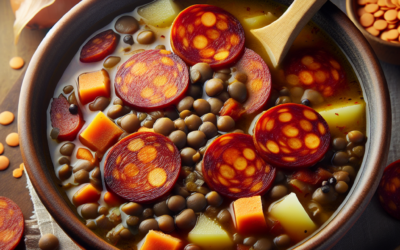 Sopa de lentejas con chorizo