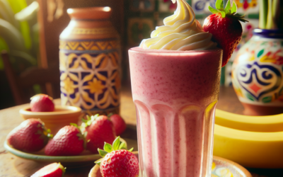 Smoothie de fresa y plátano al estilo mexicano