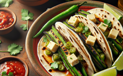 Tacos de nopal con queso panela