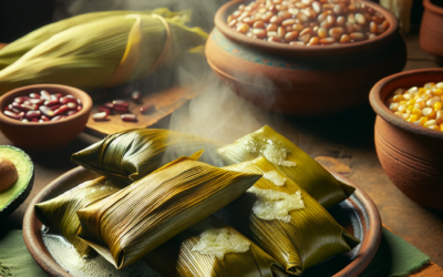 Tamales de frijol con hoja de aguacate