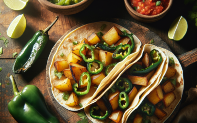 Tacos veganos de papa con rajas