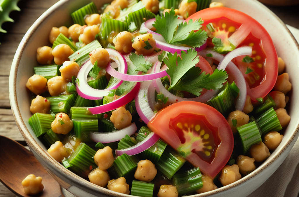 Ensalada de garbanzos con nopales