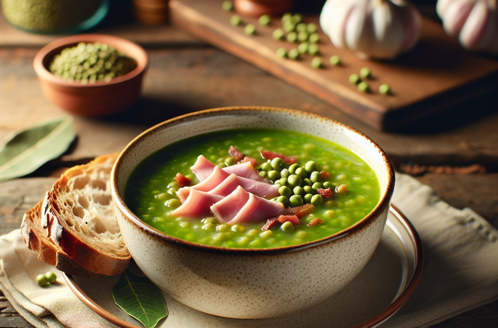 Sopa de chícharo con jamón