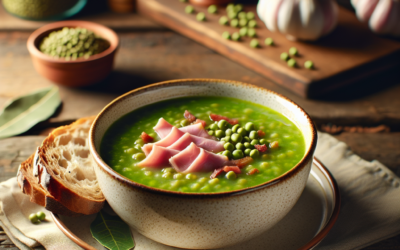 Sopa de chícharo con jamón