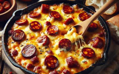 Queso fundido con chorizo y cerdo: un aperitivo irresistible