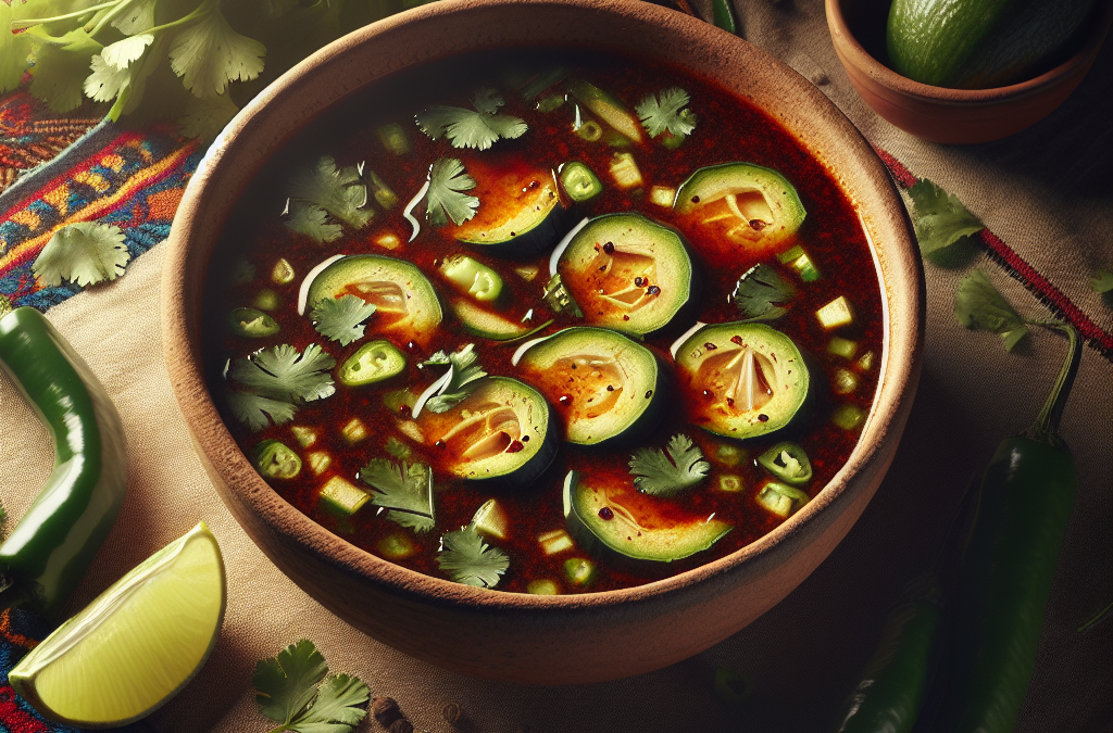 Sopa de calabacitas con chile poblano