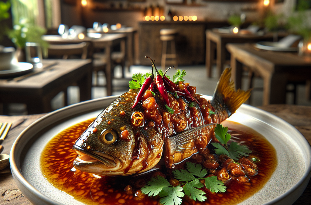 Pescado en salsa de tamarindo con chile