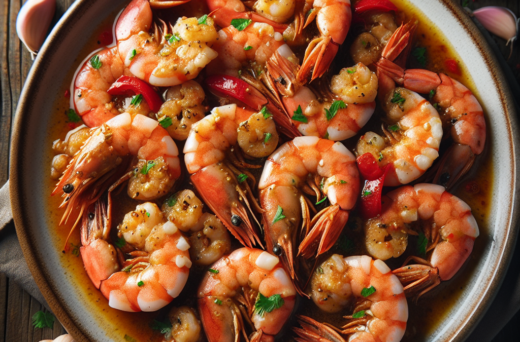 Guisado de camarones al ajo