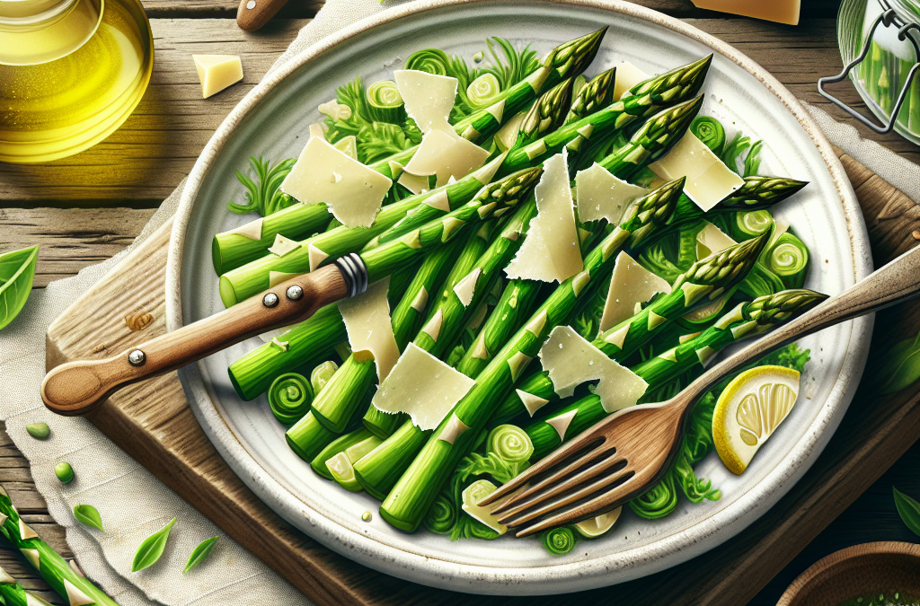 Ensalada de espárragos con queso parmesano