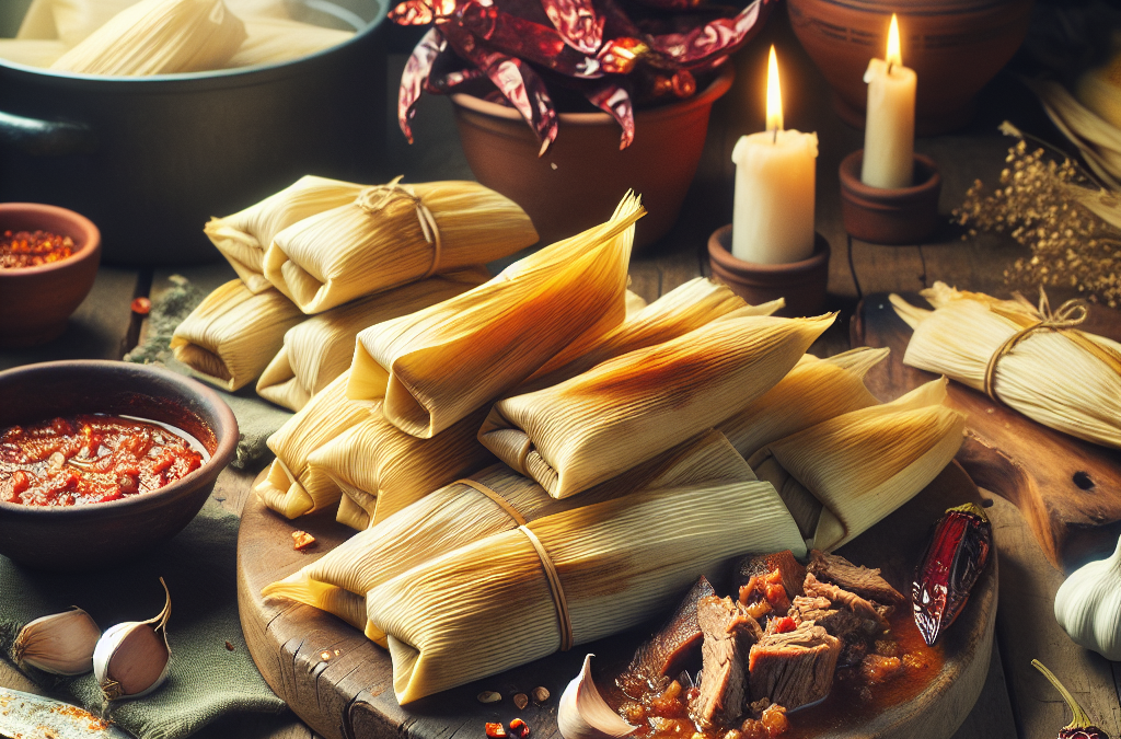 Tamales de carne en adobo