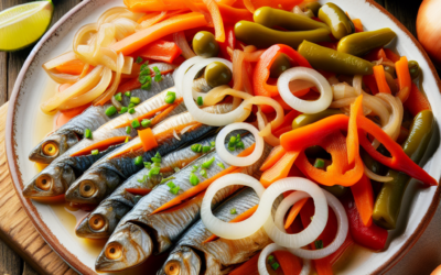 Pescado en escabeche con verduras encurtidas