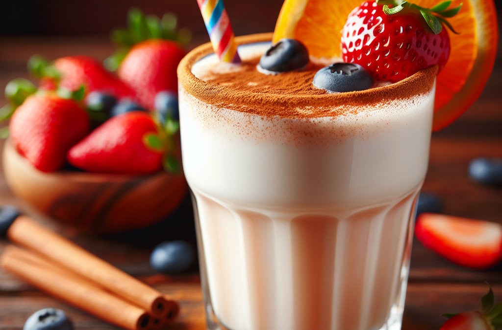 Bebida de horchata con frutas