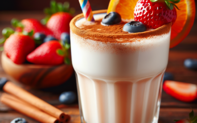 Bebida de horchata con frutas