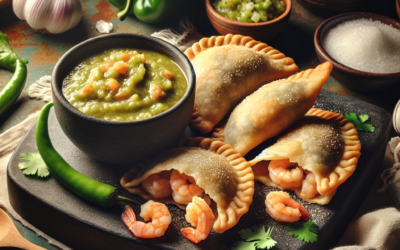 Empanadas de camarón con salsa verde