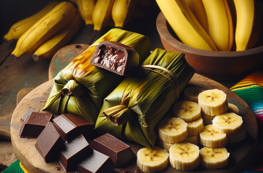 Tamales de chocolate con plátano