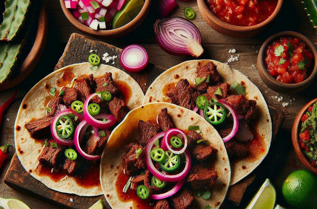 Tacos de mixiote de res con nopales