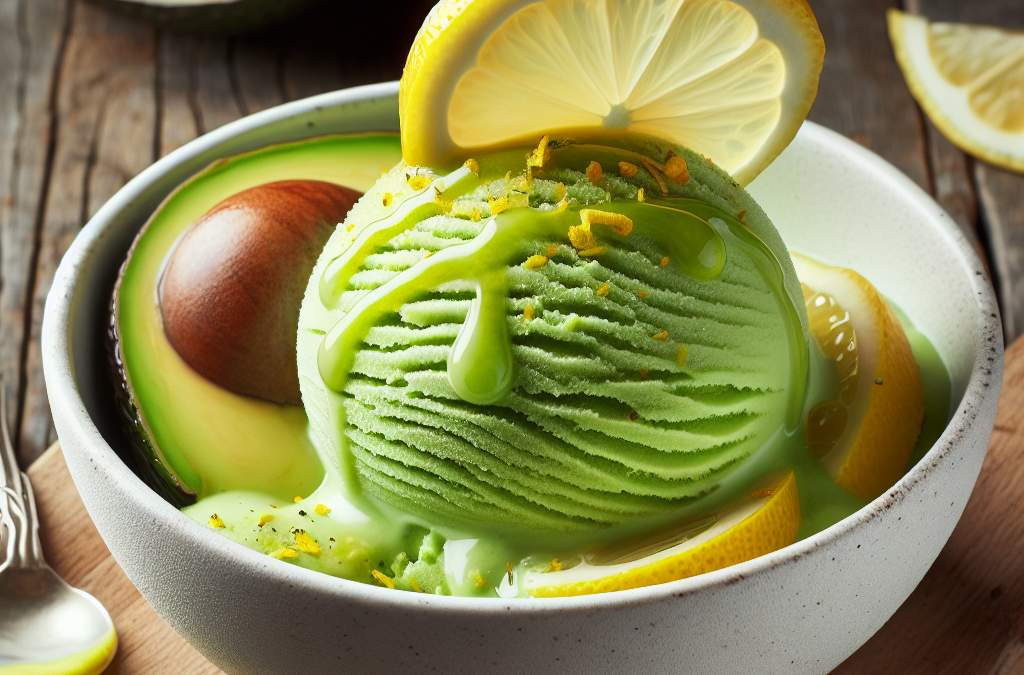 Helado de aguacate con limón