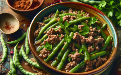 Guisado de judías verdes con carne molida