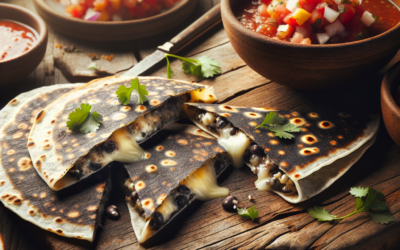 Quesadillas de huitlacoche con salsa roja