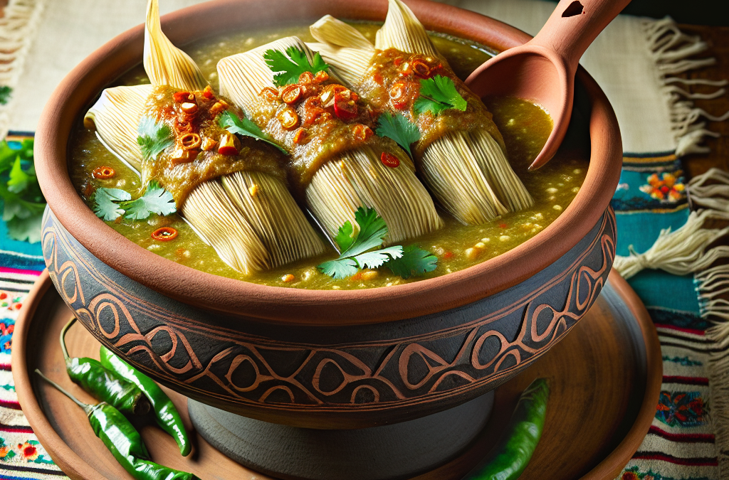 Tamales de cazuela con salsa verde