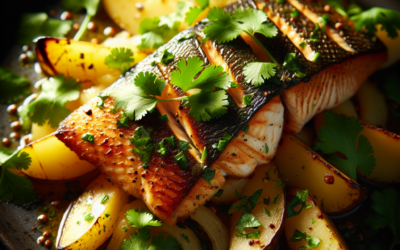 Filete de pescado al cilantro con papas