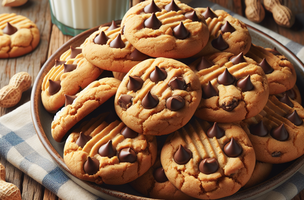 Galletas de cacahuate con chispas de chocolate