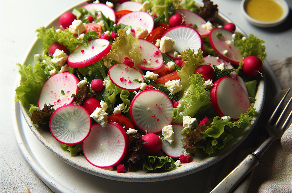 Ensalada de rábanos con queso fresco y crema