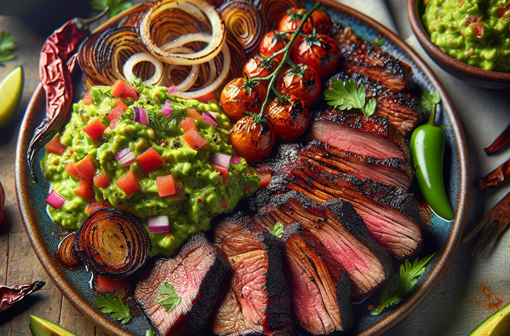 Arrachera de cerdo con guacamole: una fusión de sabores