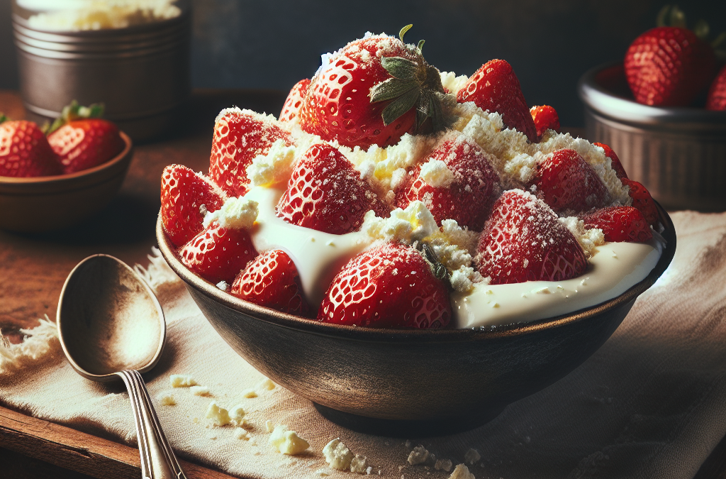 Fresas con crema y queso cotija