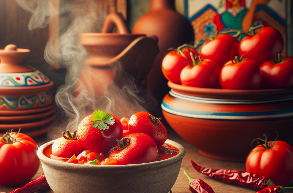 Sopa de jitomate con chile de árbol