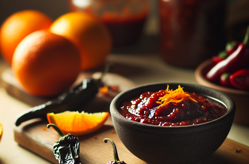 Salsa de chile pasilla con naranja