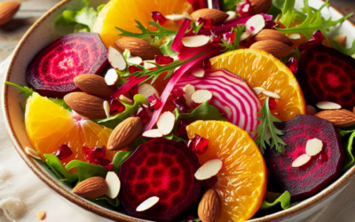 Ensalada de betabel con naranja y almendras