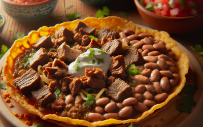 Sopes de carne de res con frijoles