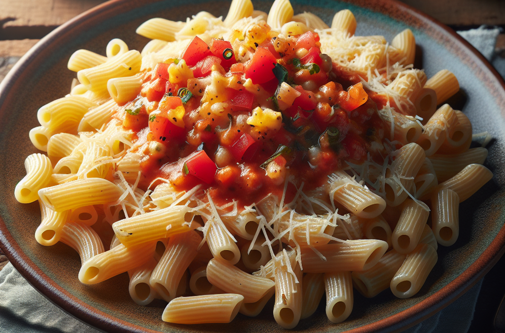 Coditos con salsa de jitomate y queso