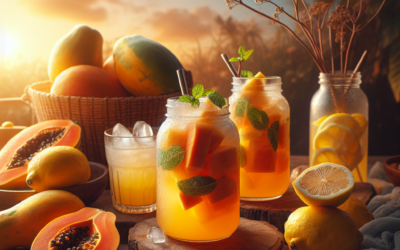 Aguas frescas de papaya y limón