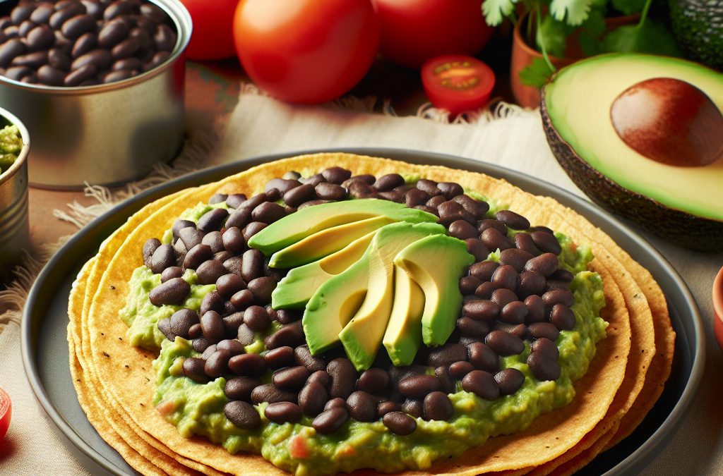 Tostadas veganas de aguacate y frijoles