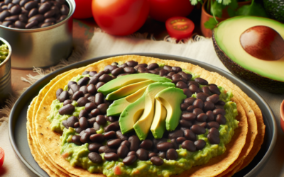 Tostadas veganas de aguacate y frijoles