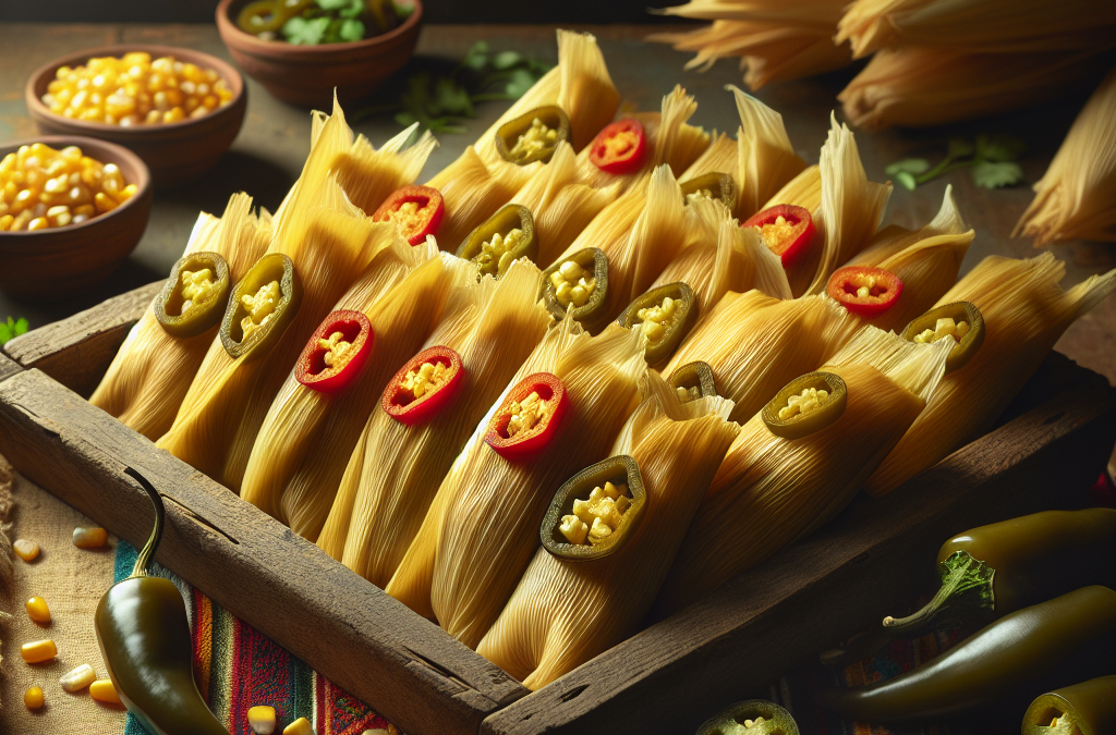 Tamales de maíz con jalapeños