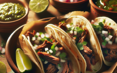 Tacos de carnitas con salsa verde