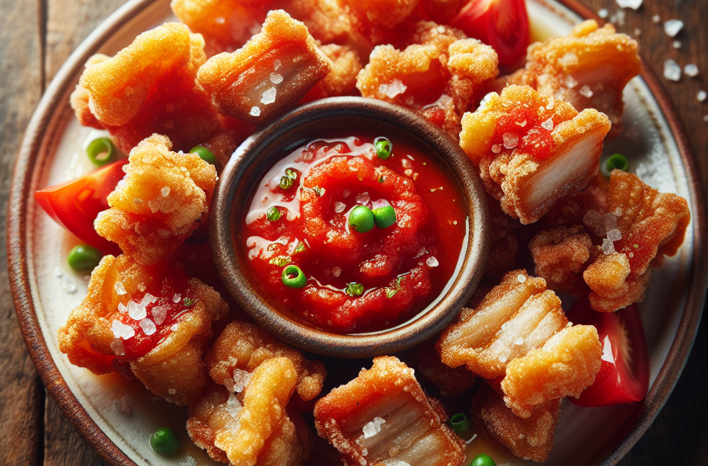 Chicharrones de cerdo con salsa de tomate